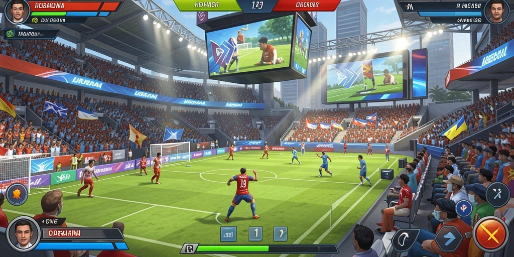 Skrin menampilkan tantangan multiplayer yang seru.